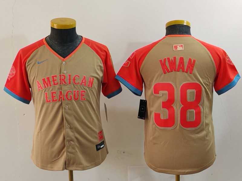 Womens Cleveland Guardians #38 Steven Kwan Cream 2024 All Star Limited Stitched Jersey